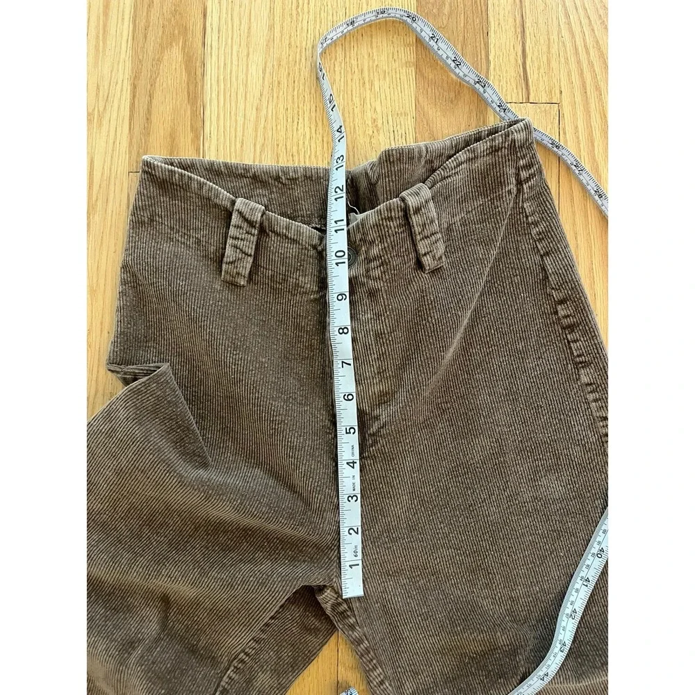 Shop‎ Stevie Womens Brown Corduroy High Rise Wide Leg Raw Hem Pants T1581 Size M